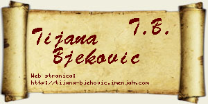 Tijana Bjeković vizit kartica